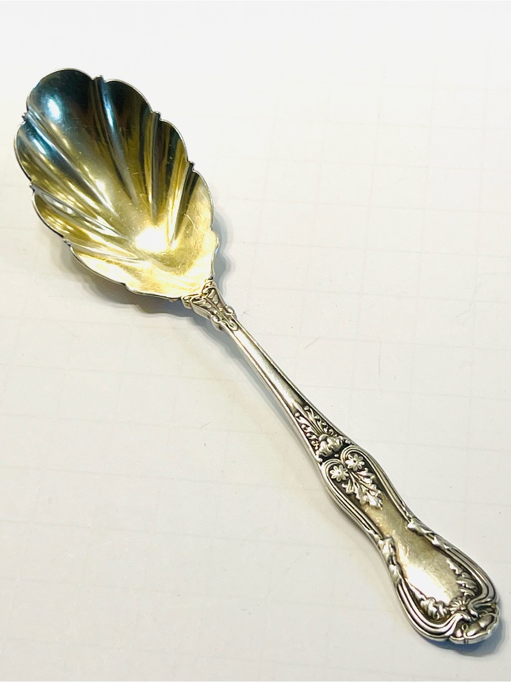 Wave Edge by Tiffany & Co. E.P. 
Silver Shell Serving Spoon